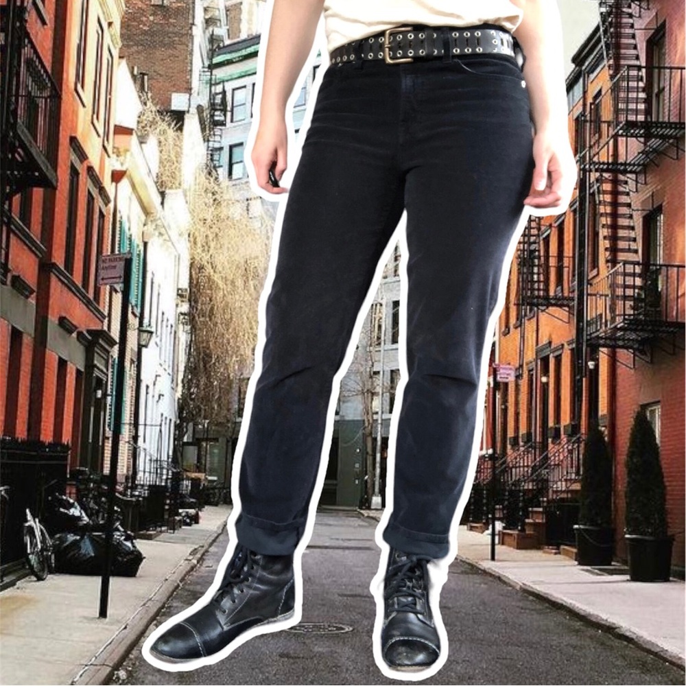 J.Crew Vintage Slim Straight-Leg Black Velvet Corduroy Jean, Size 29